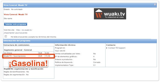 Pago por registro de usuarios nuevos en Wuaki.tv